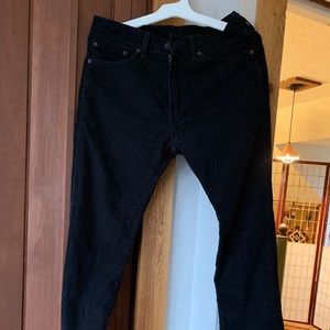 Black corduroy men’s pants, classic cut